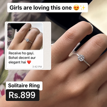 Non-tarnish solitare ring adjustable diamond impression imported