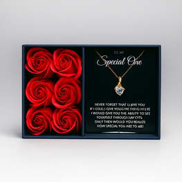 Rose box gold plated luxury gift pendant