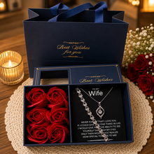 Rose box luxury gift pendant and bracelet
