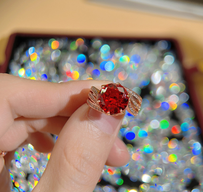 Ruby look luxury ring adjustable AAA quality WITH BOX