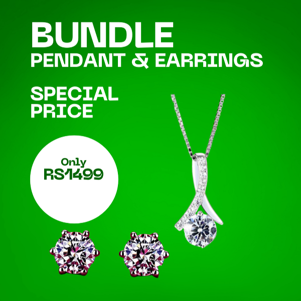 Diamond look exclusive bundle deal pendants earrings