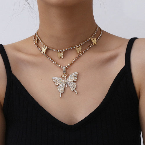 Gold theme butterfly choker set luxury finishing exclusive gift set