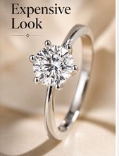 Non-tarnish solitare ring adjustable diamond impression imported