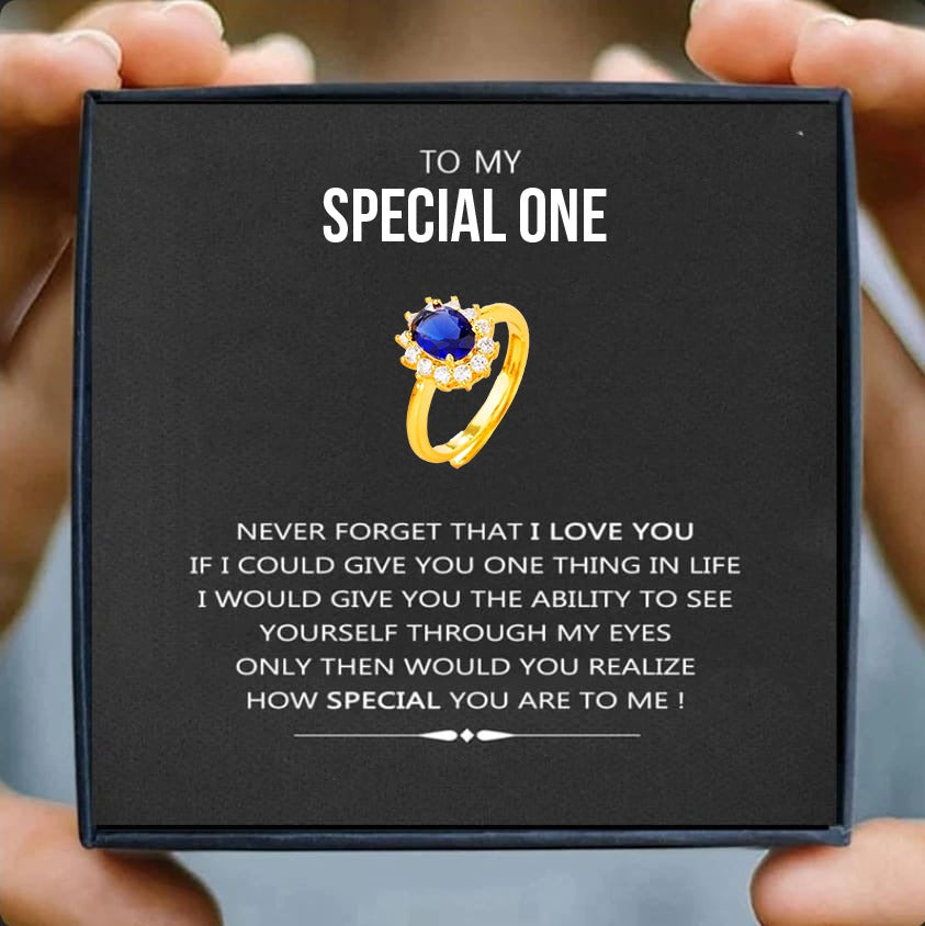 Gold look luxury ring adjustable AAA quality WITH BOX