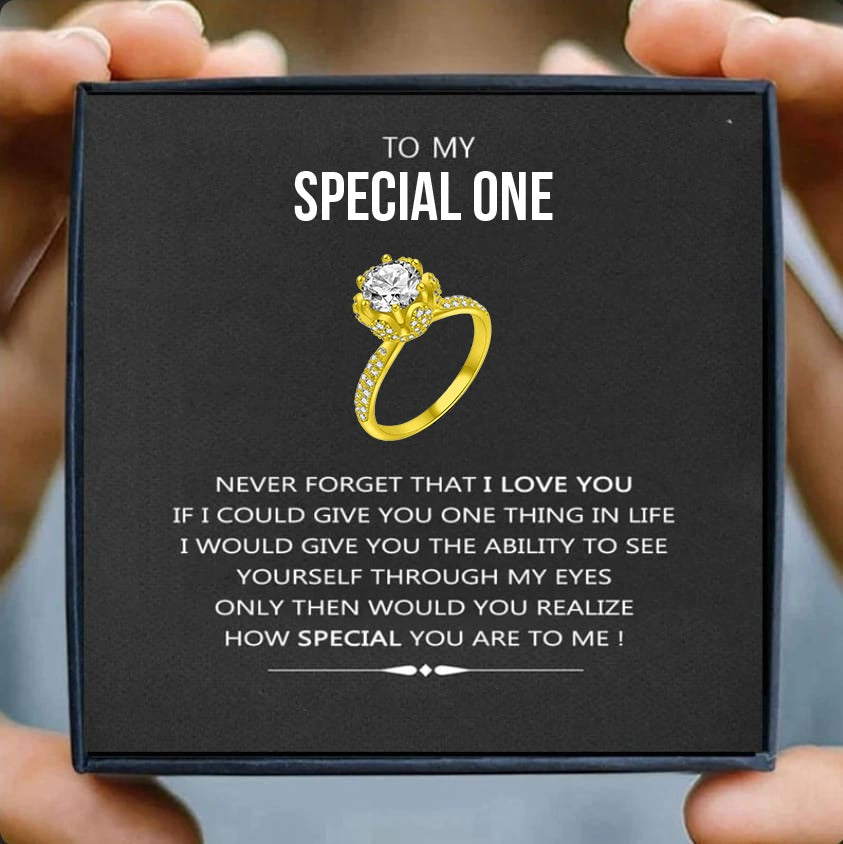 Gold look luxury ring adjustable AAA quality