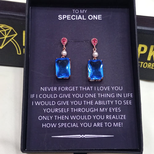 HIGH QUALITY LUXURY WEAR PLATINUM PLATED ZIRCON EARRINGS