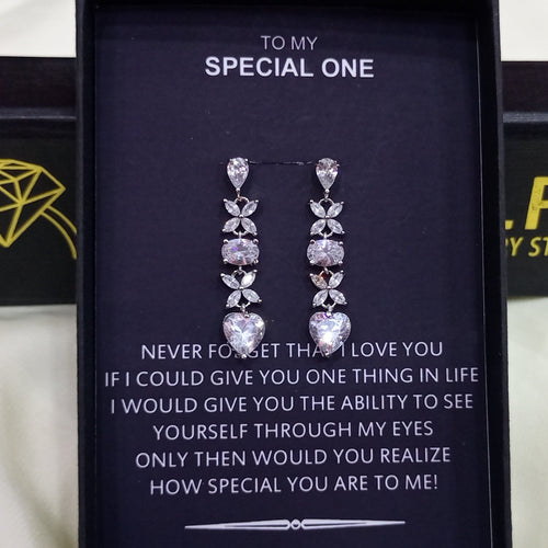 Platinum plated zircon earrings
