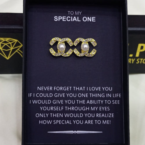 CHANEL BRANDED LOOK LUXURY EARRINGS SPECIAL BOX