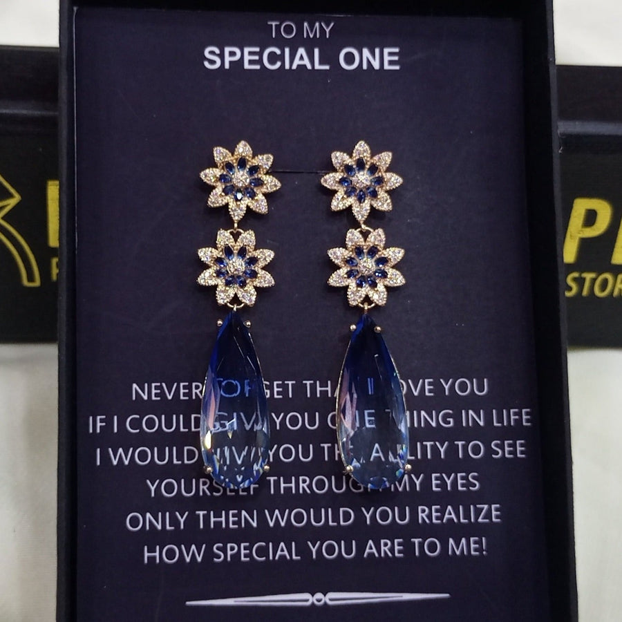 AQUA FEELS LIMITED EDITION RHODIUM PLATED ART NOVEAU LUXURY EARRINGS