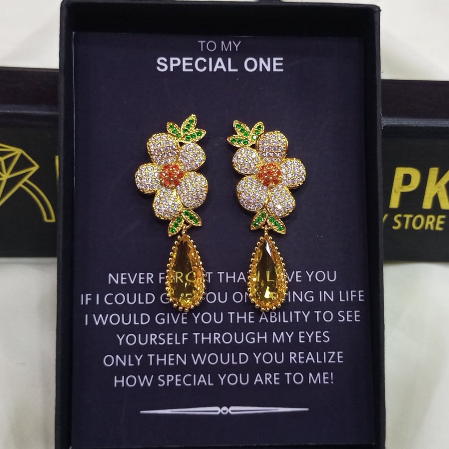 RADIANT SUNBURST ZIRCON STONES HIGHLY FINISHED RHODIUM PLATED ART NOVEAU LUXURY EARRINGS