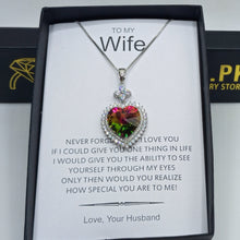 Luxury rainbow look exclusive pendant with chain and free box packaging