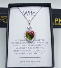 Luxury rainbow look exclusive pendant with chain and free box packaging