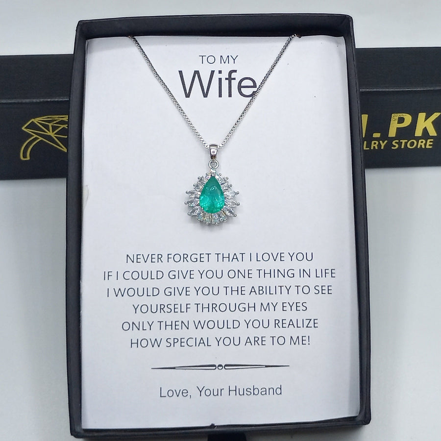 EXCLUSIVE QUALITY ZIRCON PENDANT WITH CHAIN AND CUSTOMIZE BOX PACKING