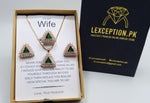 EMERALD GOLD LOOK LUXURY SET WITH EXCLUSIVE BOX PACKING