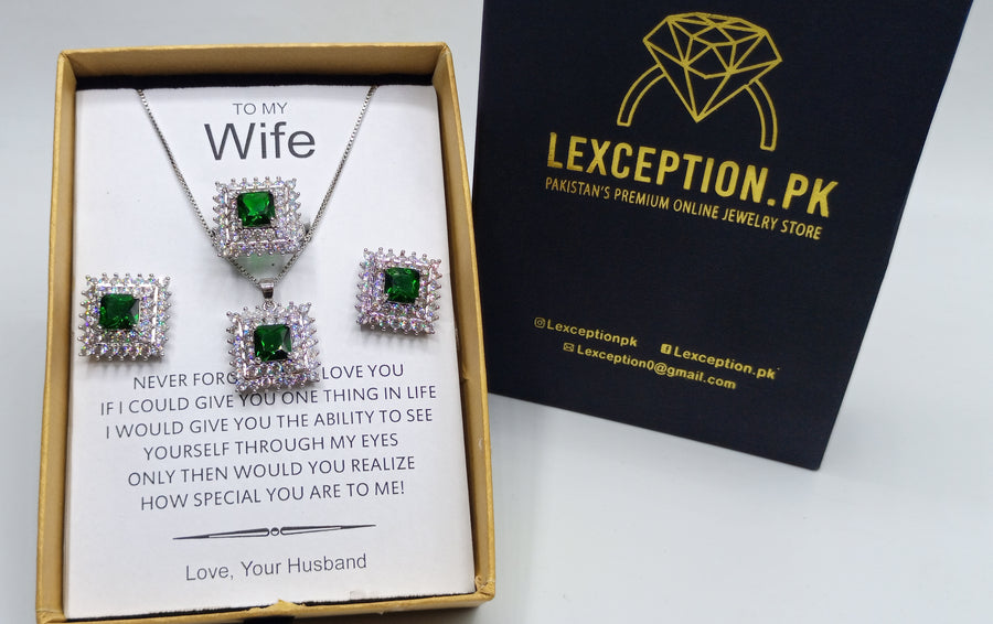 EMERALD LOOK LUXURY SET WITH EXCLUSIVE BOX PACKING