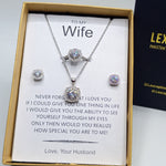 Diamond cut luxury pendant chain earrings and ring set box packed