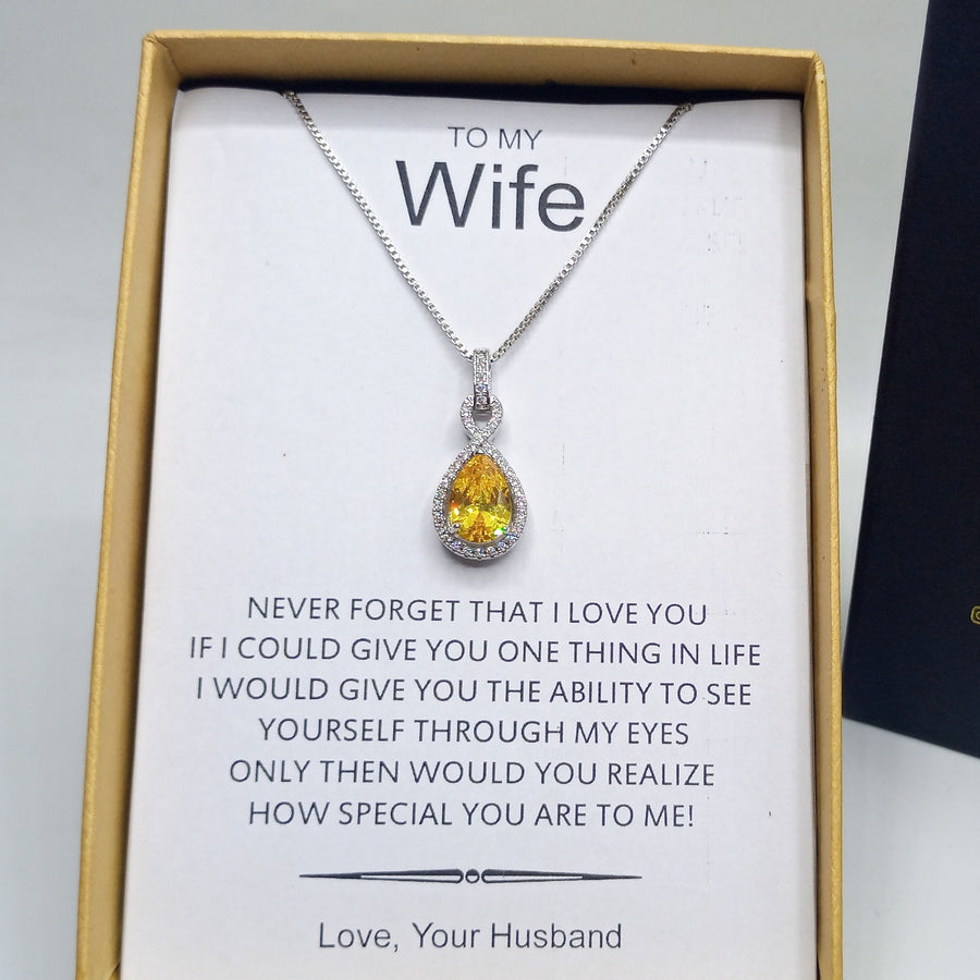EXCLUSIVE QUALITY ZIRCON PENDANT WITH CHAIN AND CUSTOMIZE BOX PACKING