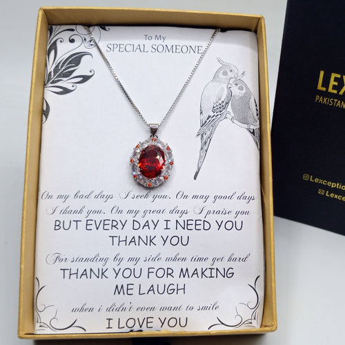 Luxury ruby pendant with chain exclusive quality and packing