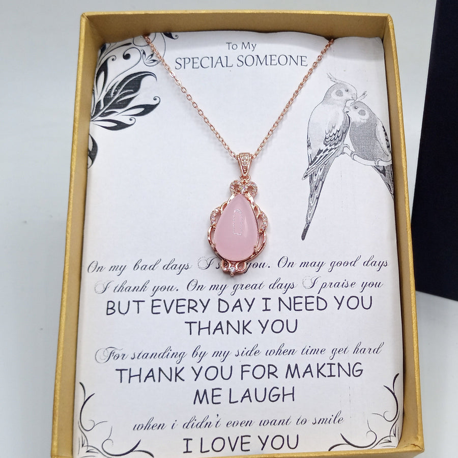 MOON STONE LOOK LUXURY PENDANT AND CUSTOMIZE BOX PACKING