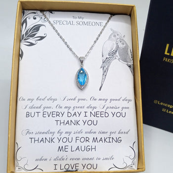 Aqua look exclusive pendant with chain exclusive free box packaging