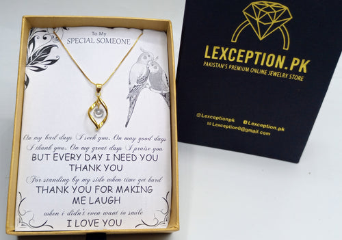 GOLD LOOK LUXURY GIFT PENDANT WITH CUSTOMIZE BOX