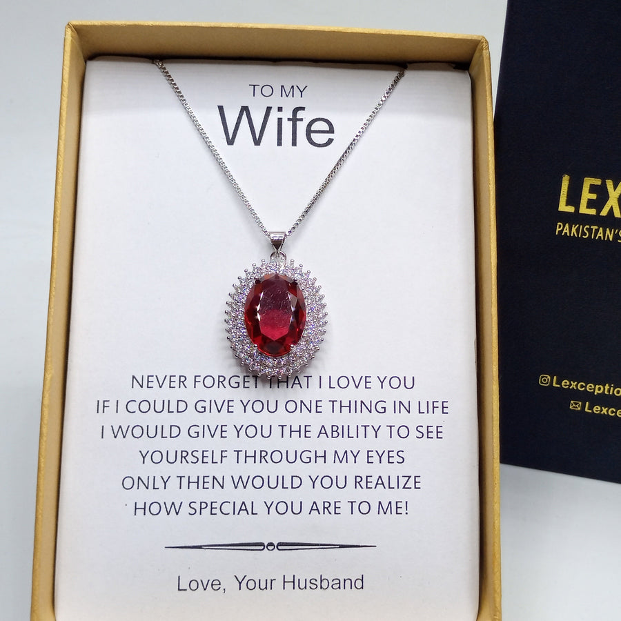 Ruby look luxury pendant fine finishing and quality with box packing
