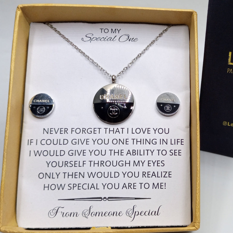 CHANEL LUXURY PENDANT & EARRINGS SET