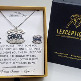 CHANEL LUXURY PENDANT & EARRING SET BOX PACKED
