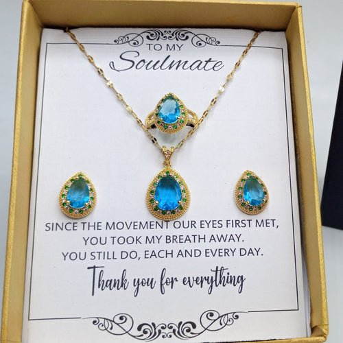 The aqua gold theme luxury and exclusive quality set with box