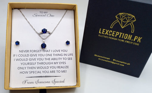 Sapphire look luxury set with box packing