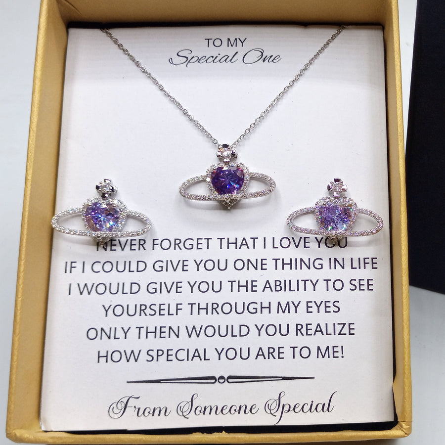 The amethyst globe love set exclusive quality and finishing with box packing