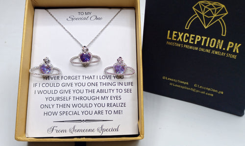 The amethyst globe love set exclusive quality and finishing with box packing