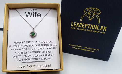 The emerald look Original 925 sterling silver (chaandi) pendant chain exclusive and limited edition