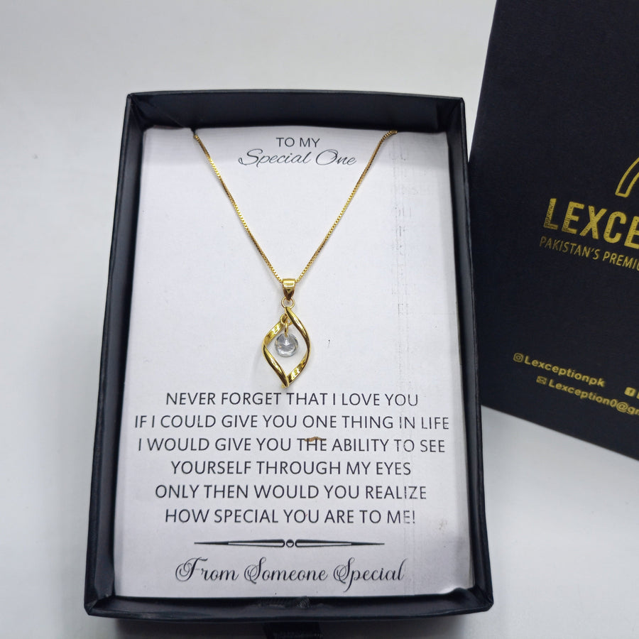 GOLD LOOK LUXURY GIFT PENDANT WITH CUSTOMIZE BOX