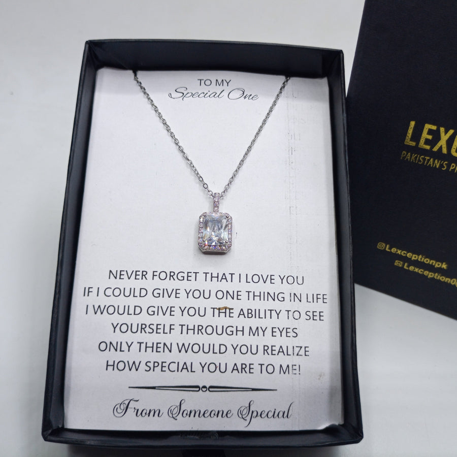 The diamond cut luxury pendant with exclusive box packaging