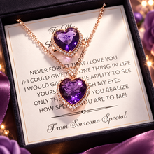 Amethyst heart theme pendant chain and ring