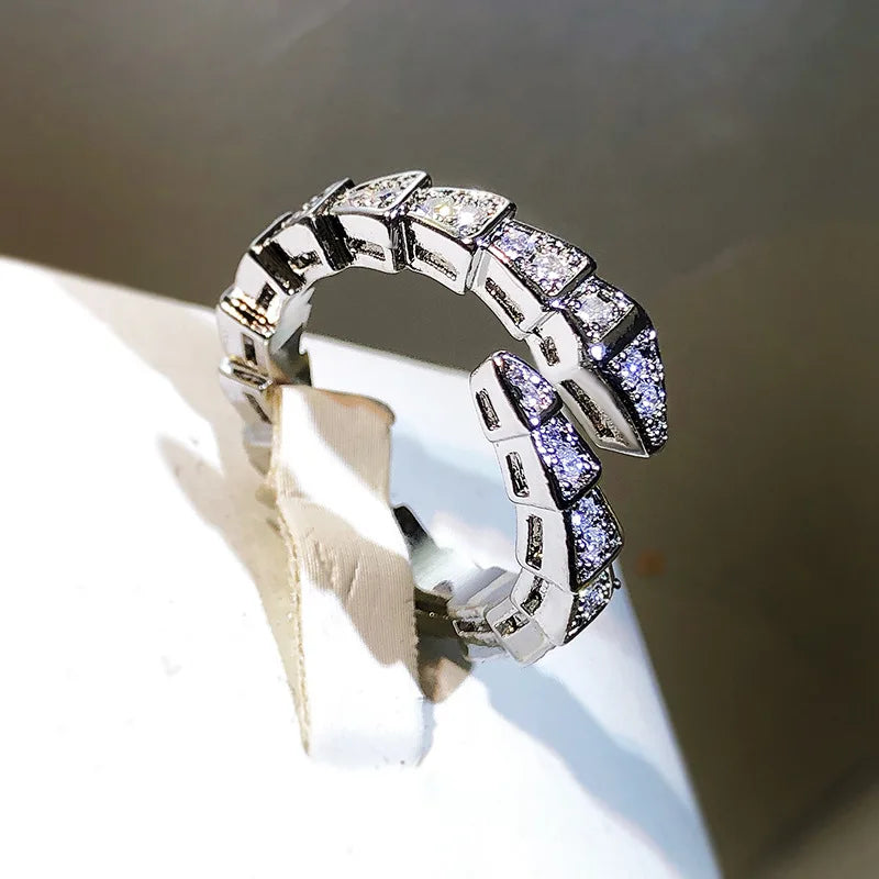 Branded Luxury wear high quality zircon ring adjustable