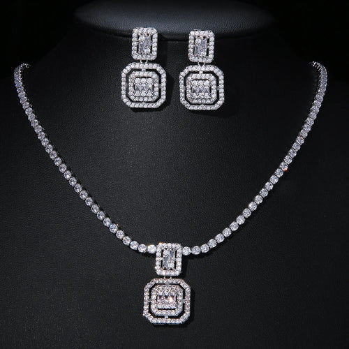 Exclusive quality luxury wear rhodium plated set comes box packed for long term use only