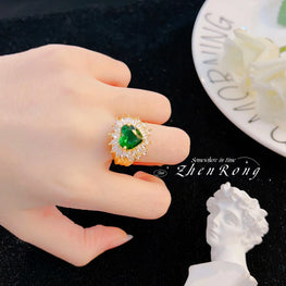 Luxury wear high quality zircon ring adjustable