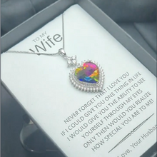 Luxury rainbow look exclusive pendant with chain and free box packaging