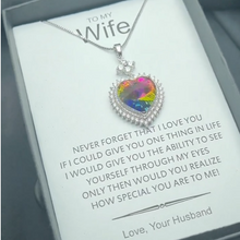 Luxury rainbow look exclusive pendant with chain and free box packaging