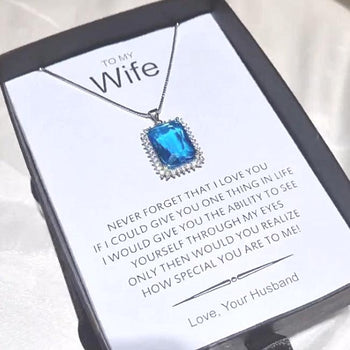AQUA LOOK EXCLUSIVE QUALITY ZIRCON PENDANT WITH CHAIN AND CUSTOMIZE BOX PACKING