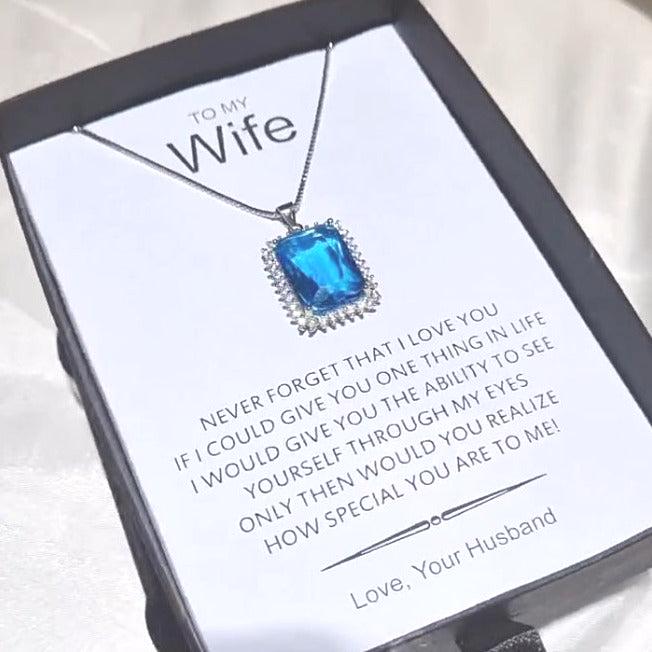 AQUA LOOK EXCLUSIVE QUALITY ZIRCON PENDANT WITH CHAIN AND CUSTOMIZE BOX PACKING