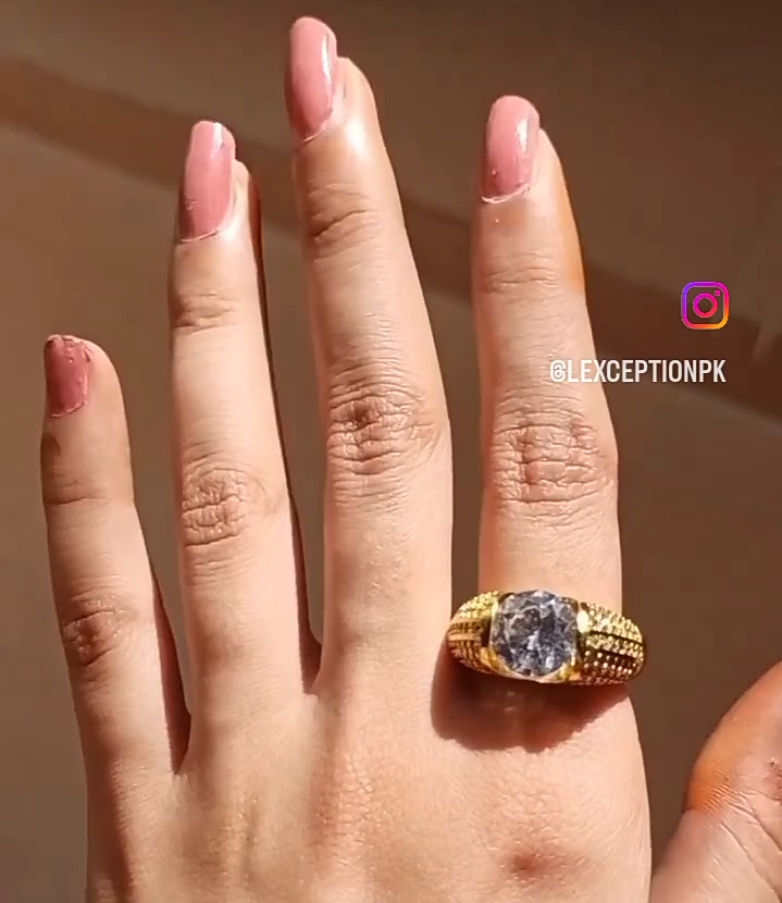 LUXURY AAA QUALITY ZIRCON GOLD PLATED ADJUSTABLE RING