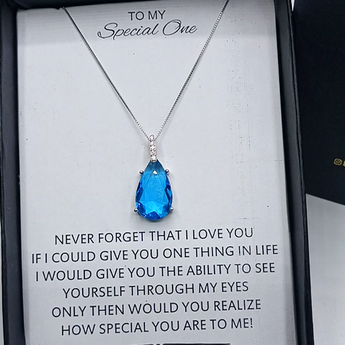 The Aqua luxury Original 925 sterling silver (chaandi) pendant necklace with chain!