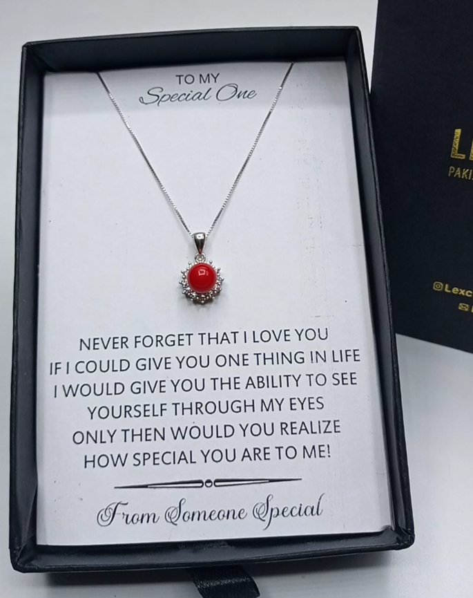 Original 925 sterling silver (chaandi) pendant necklace with chain!