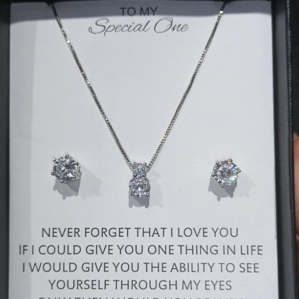 Diamond dream set luxury pendant and earrings gift
