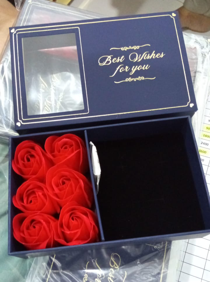 Rose box gold plated luxury gift pendant