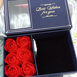 Rose box gold plated luxury gift pendant