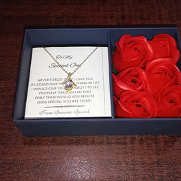 Rose box gold plated luxury gift pendant